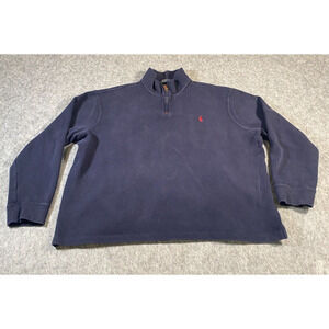 Polo Ralph Lauren Sweater Mens XXL 1/4 zip Pullover Long Sleeve Navy Blue